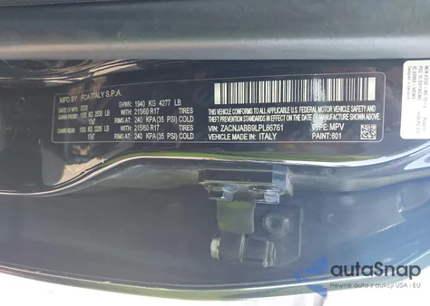 2020 Jeep Renegade Latitude Fwd z USA, uszkodzony, nr VIN ZACNJABB9LPL86761